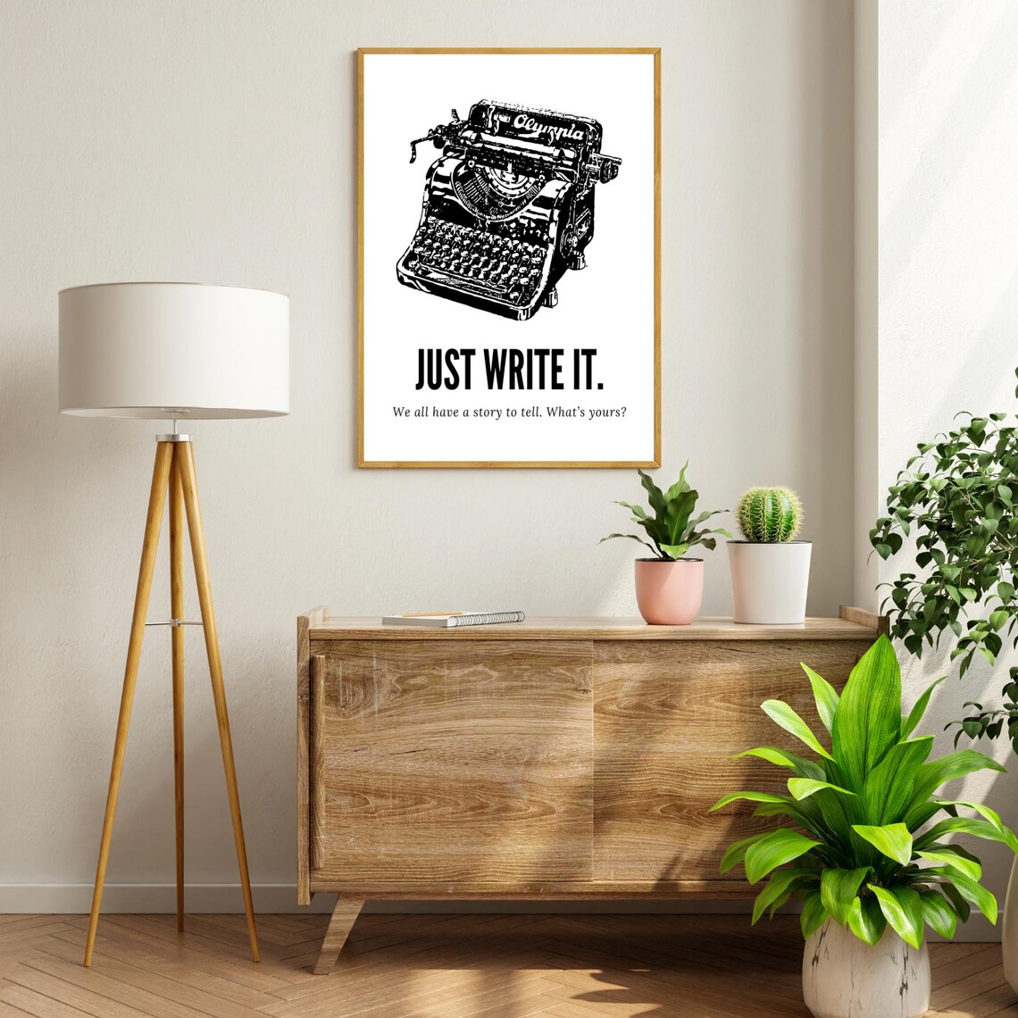 Just Write It Olympia Typewriter Motivational Quote Wall Art - Image 6