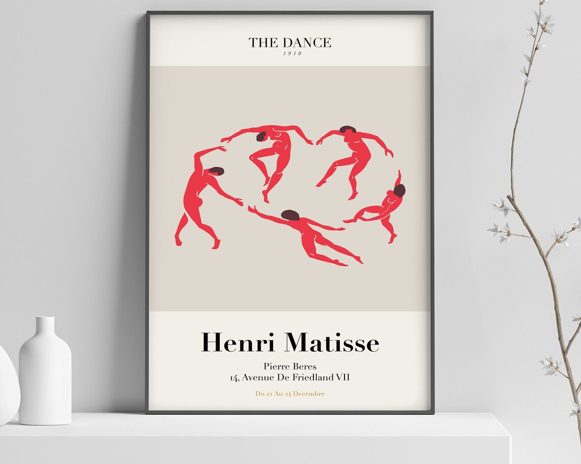 Henri Matisse The Dance 1910 Exhibition Poster Red Dancers Vintage