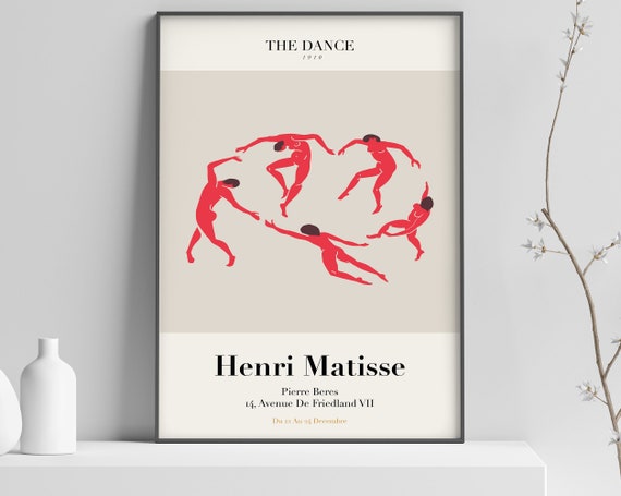 Henri Matisse Exhibition Poster The Dance Dancer Figures Red Beige Cutouts Wall Art Paris 1910 Print 36
