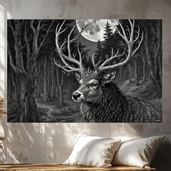 Majestic Stag Wall Art Matte Nature Decor For Home Ideal For Housewarming Birthdays Or Holidays Scenic Art Print Home