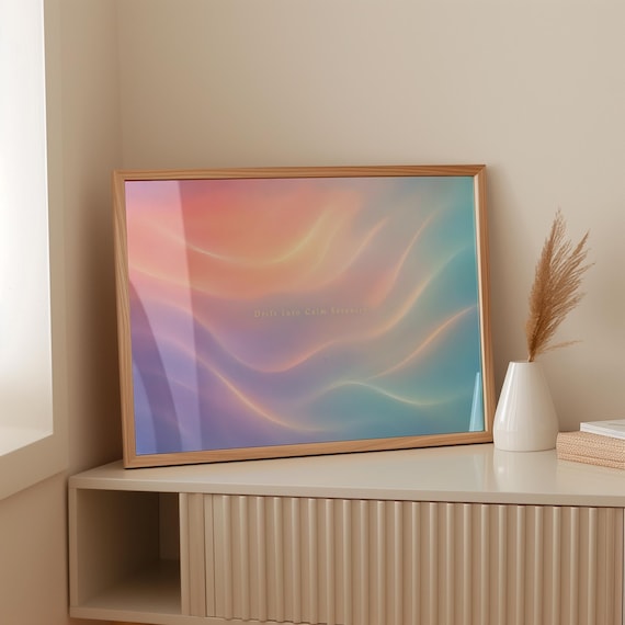 Drift Into Calm Pastel Aura Gradient Minimalist Abstract Poster