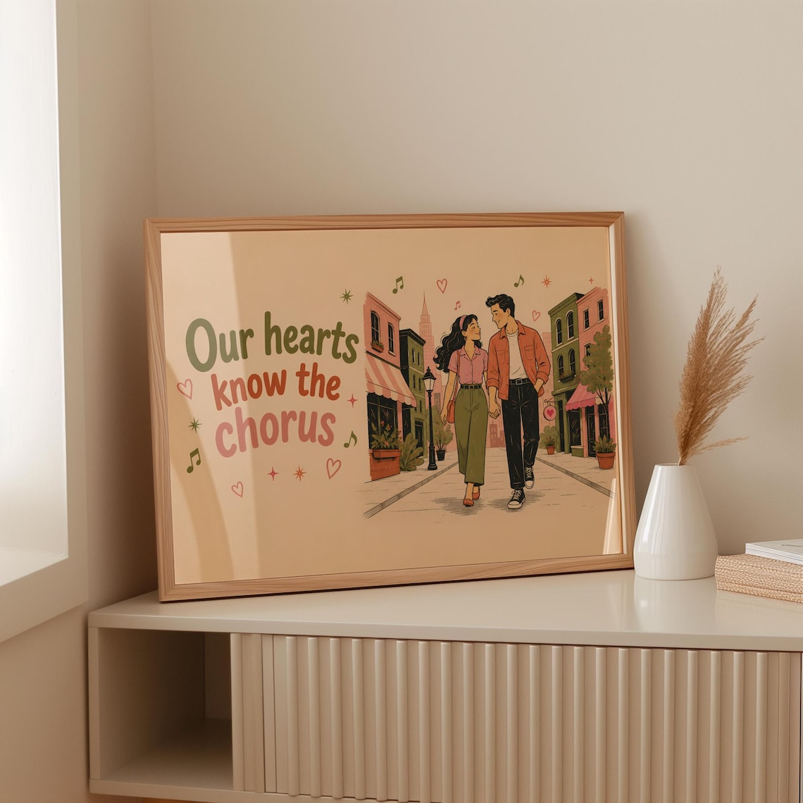 Retro Romance Typography, Vintage Couple Poster
