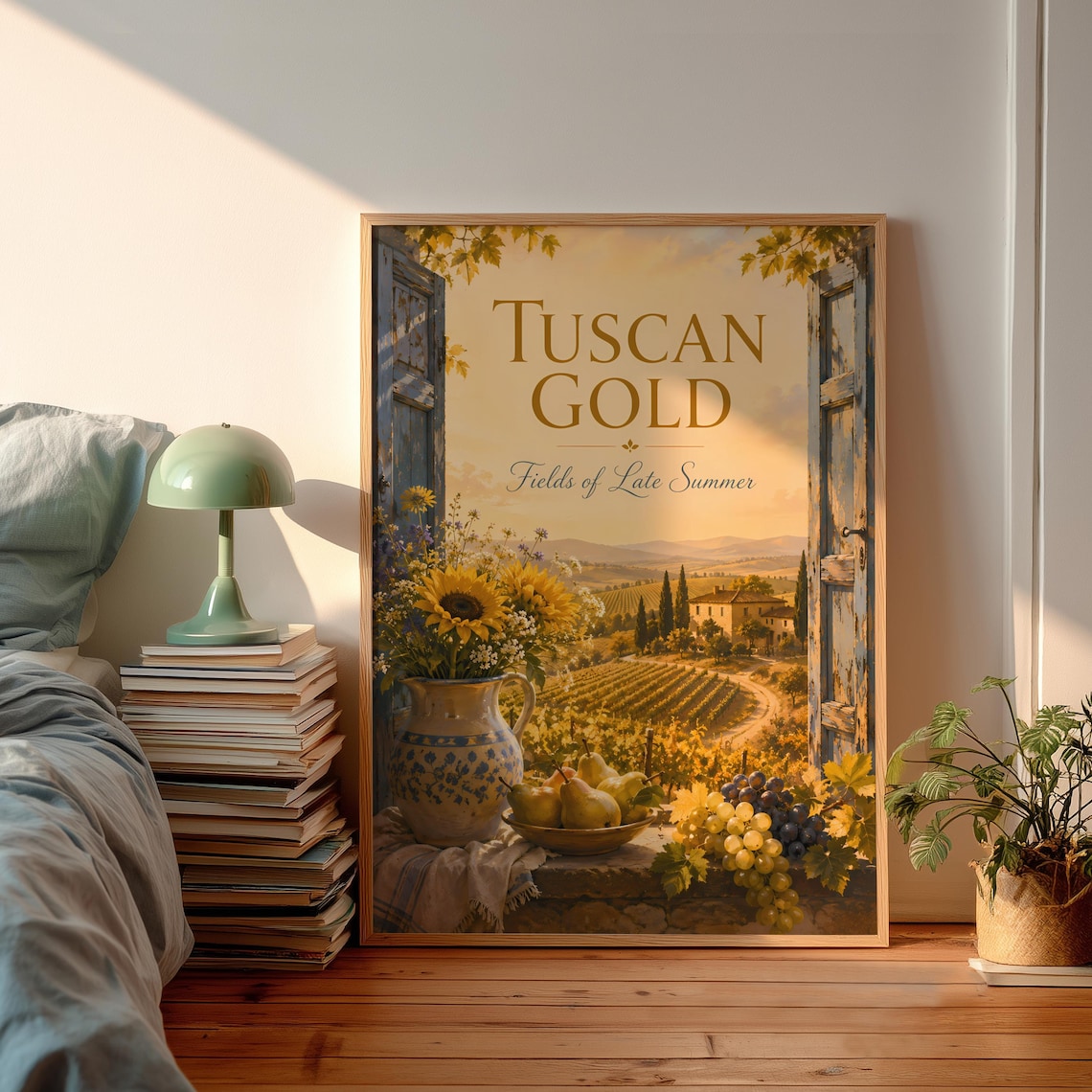 Tuscan Gold Poster, Italy Window View Travel Poster