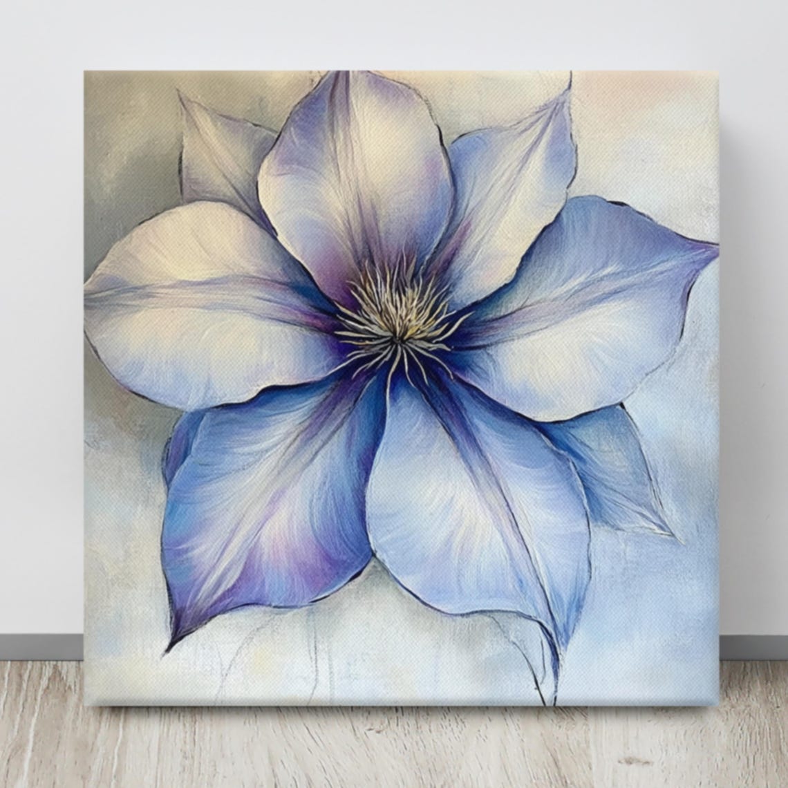 Periwinkle Blue Clematis Bloom Delicate Botanical Floral Poster - Image 4