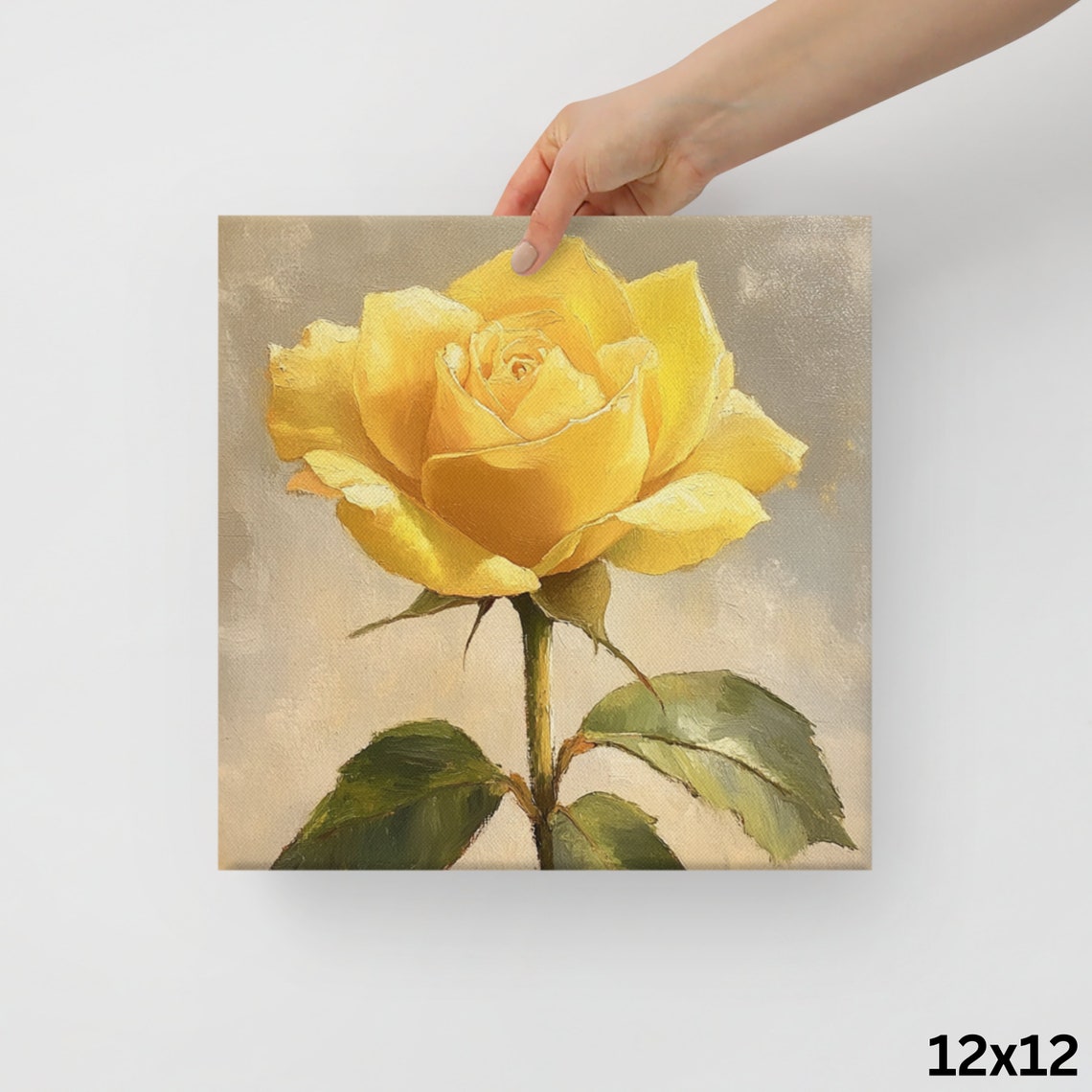 Yellow Rose Print Painting Print Flower Art Rose Painting Print Living Room Art Yellow Wall Art Aesthetic Home Decor - Image 2