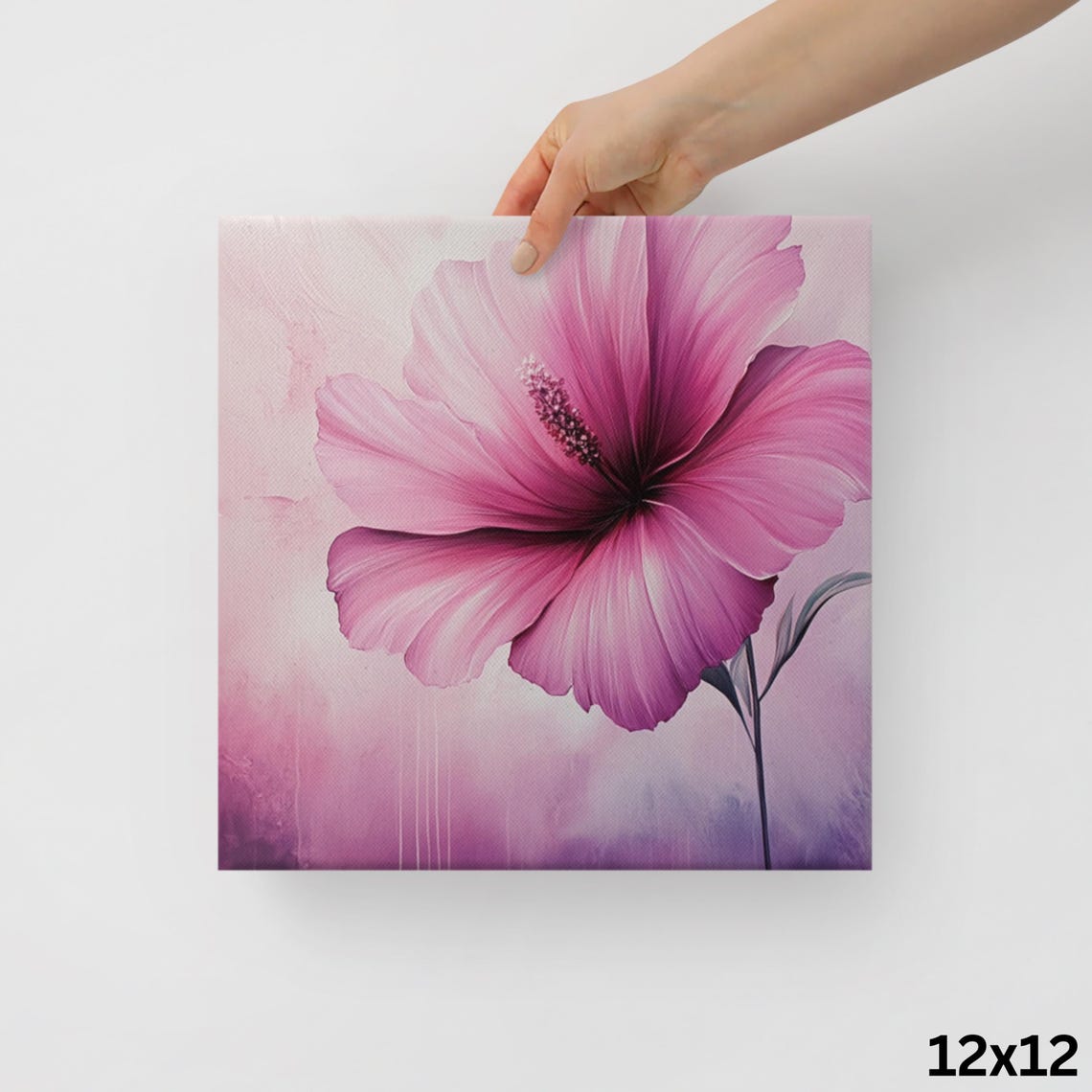 Pink Hibiscus Large Tropical Bloom Botanical Floral Art Poster - Image 2