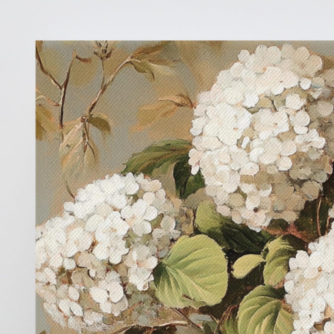 White Hydrangea Still Life Vase Vintage Botanical Painting Poster - Image 3