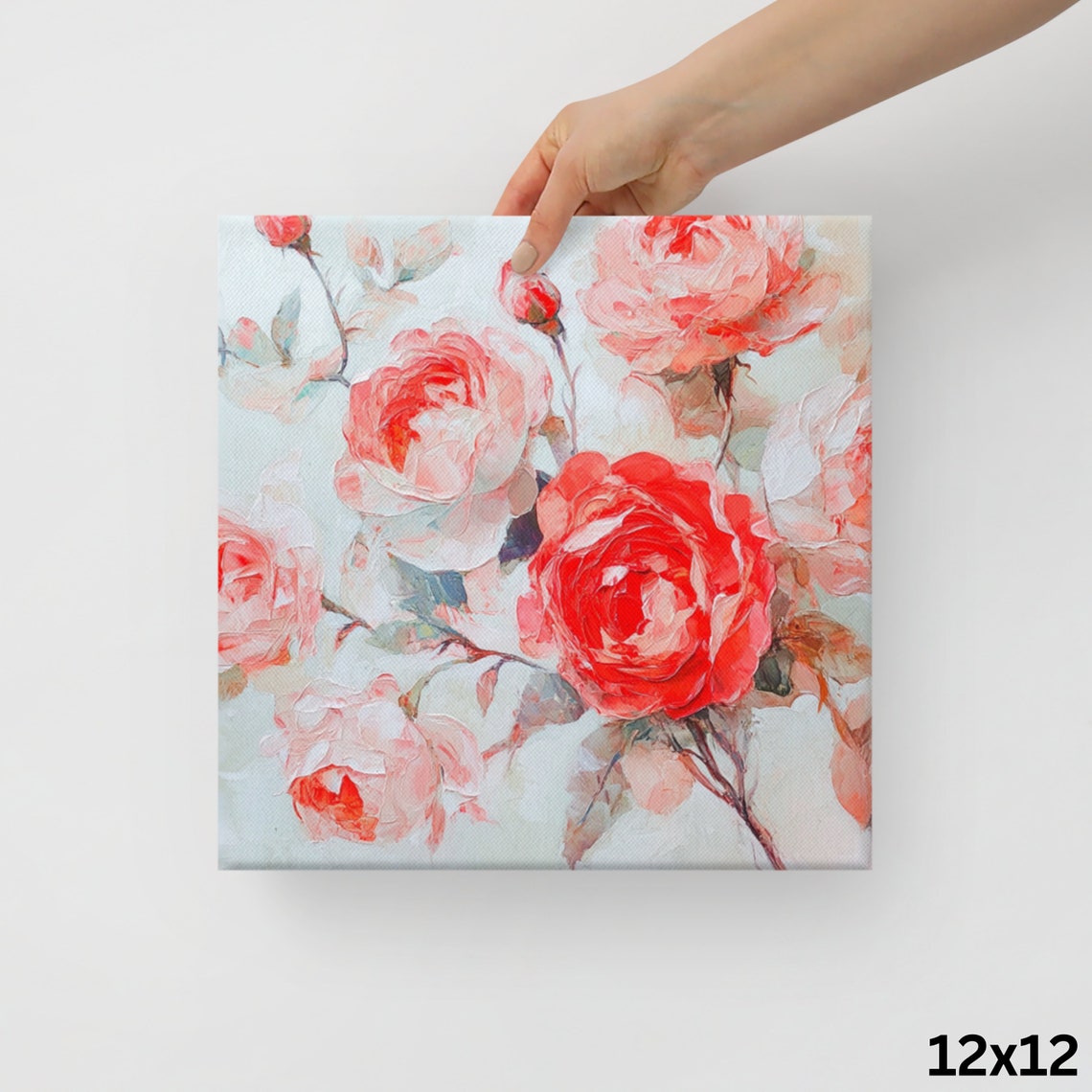 Coral Rose Print Painting Print Flower Art Rose Painting Print Living Room Art Pretty Wall Art Wall Art - Image 2