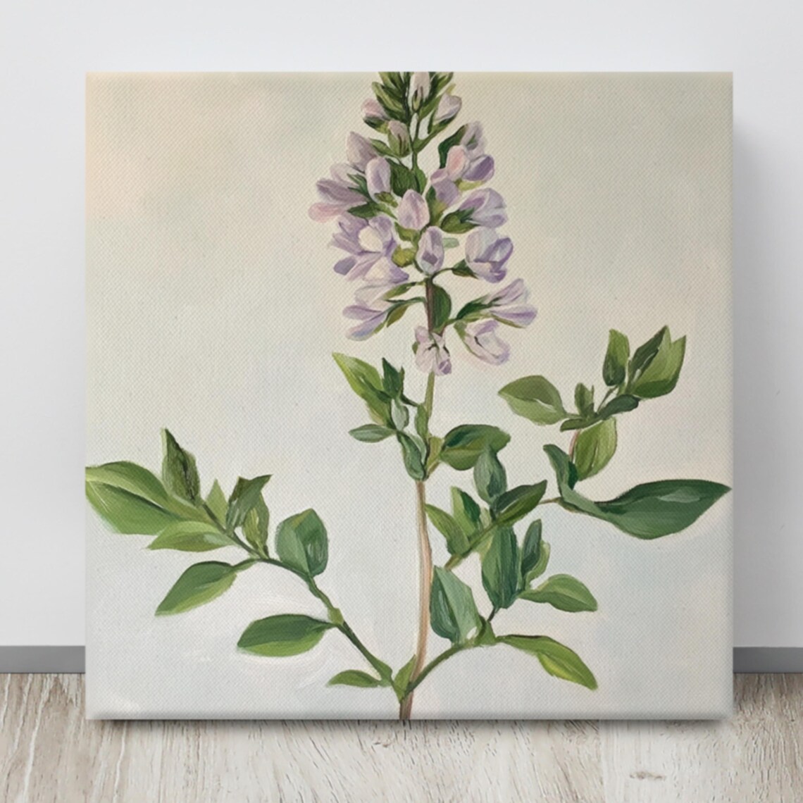 Alfalfa Flower Spike Lavender Blossoms Cream Botanical Wall Art - Image 4