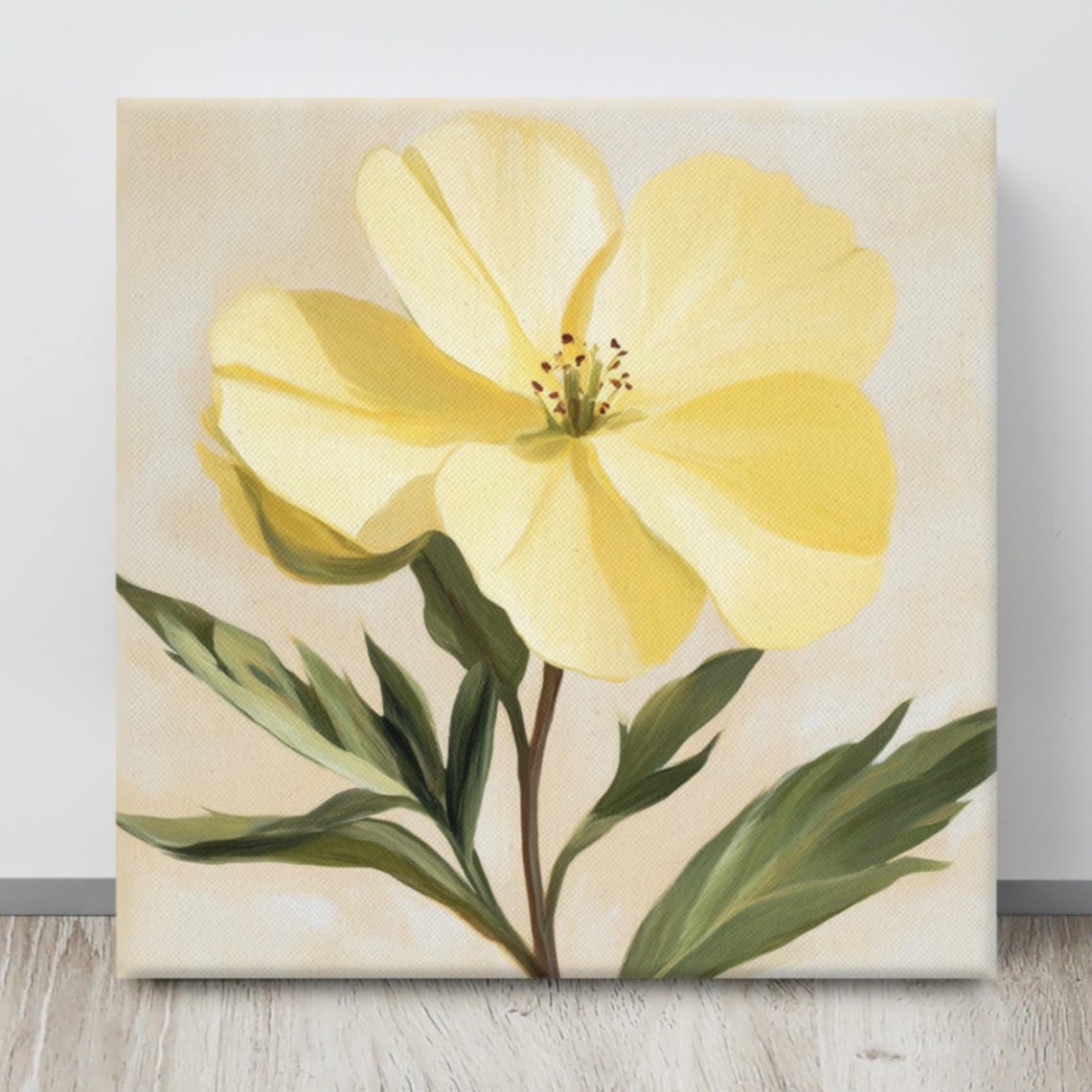 Yellow Evening Primrose Single Wildflower Bloom Botanical Art Poster - Image 4