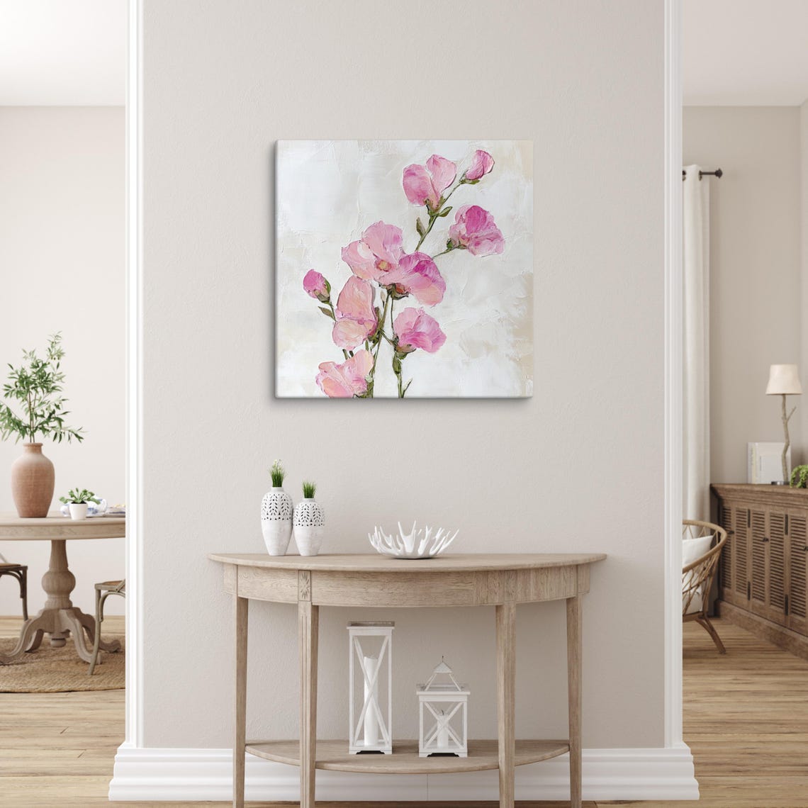 Sweet Pea Flower Wall Art Painting Print Living Room Wall Art Sweet Pea Art Flower Painting Print Nature Artwork - Image 5