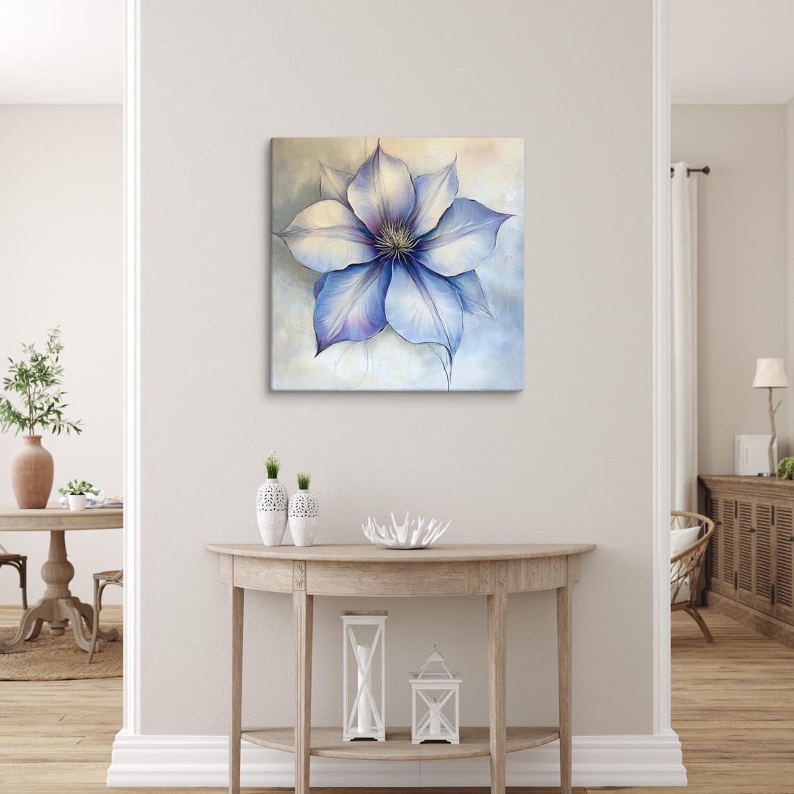 Periwinkle Blue Clematis Bloom Delicate Botanical Floral Poster - Image 5