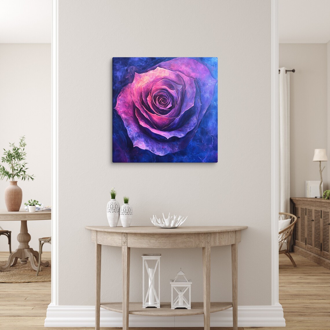 Purple Magenta Rose Swirl Close Up Cosmic Abstract Fantasy Art Poster - Image 5