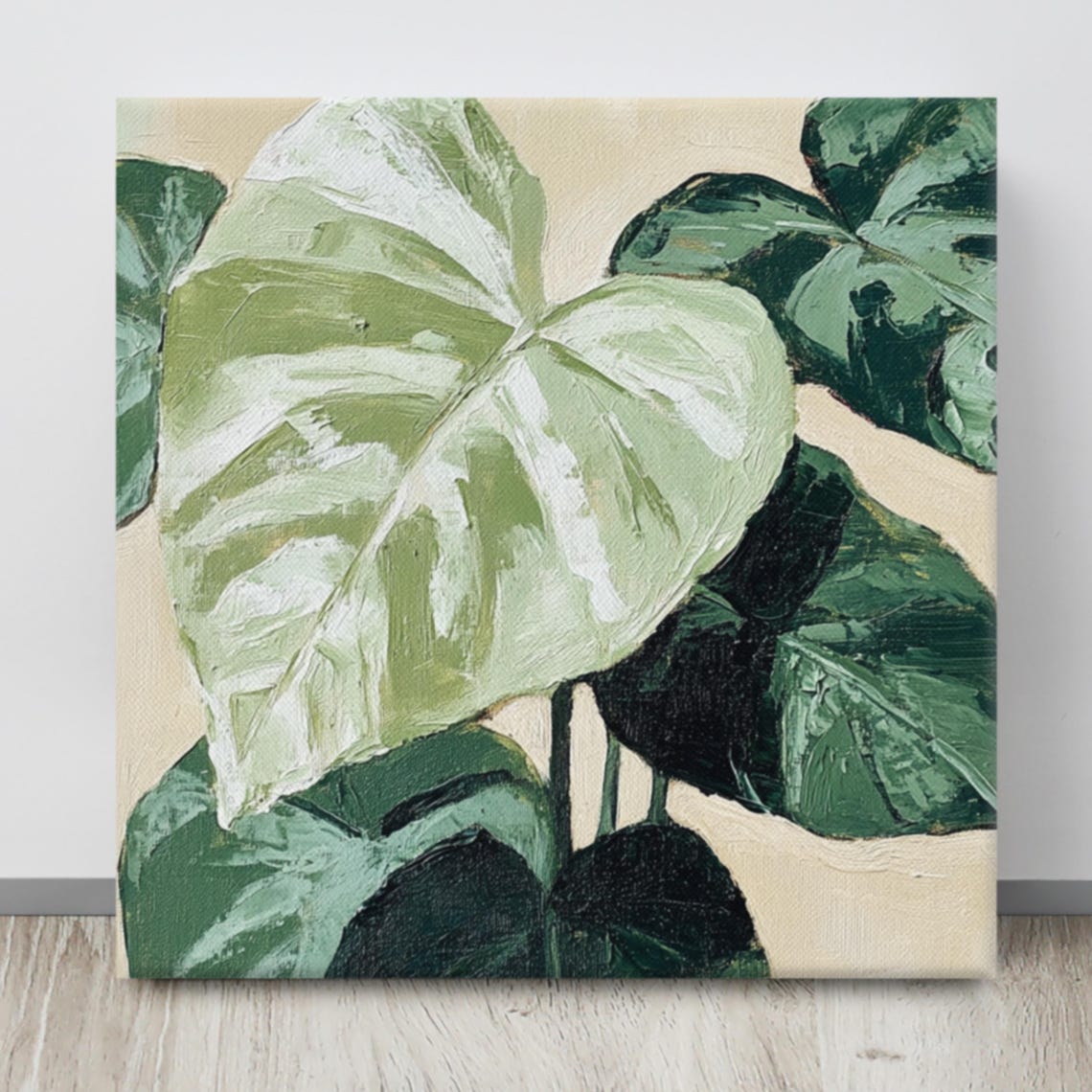 Heartleaf Philodendron Green Leaves Cream Background Plant Poster - Image 4