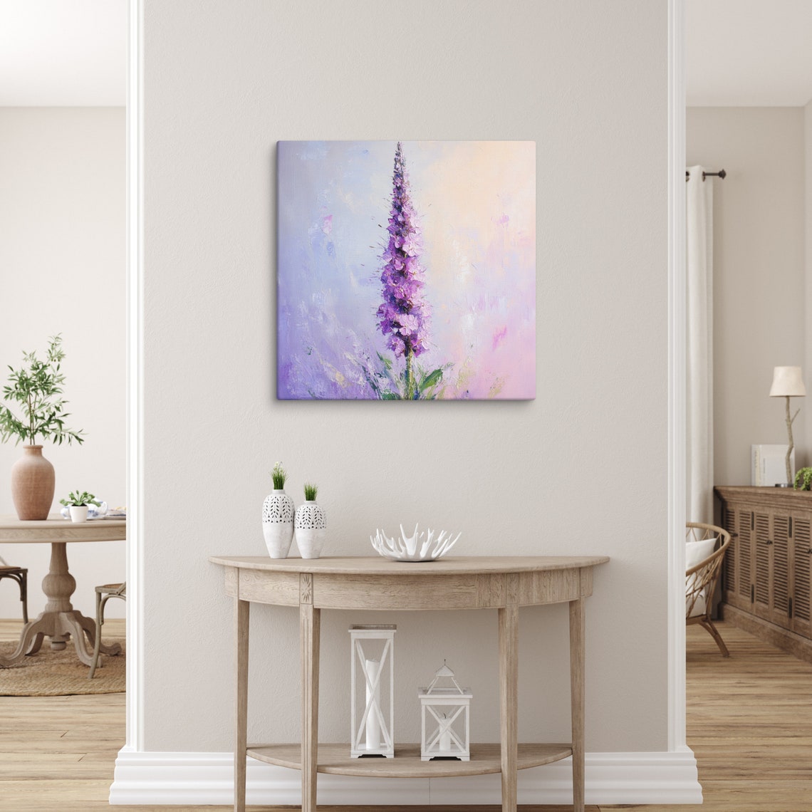 Purple Blazing Star Flower Spike Lavender Painting Art Poster - Image 3
