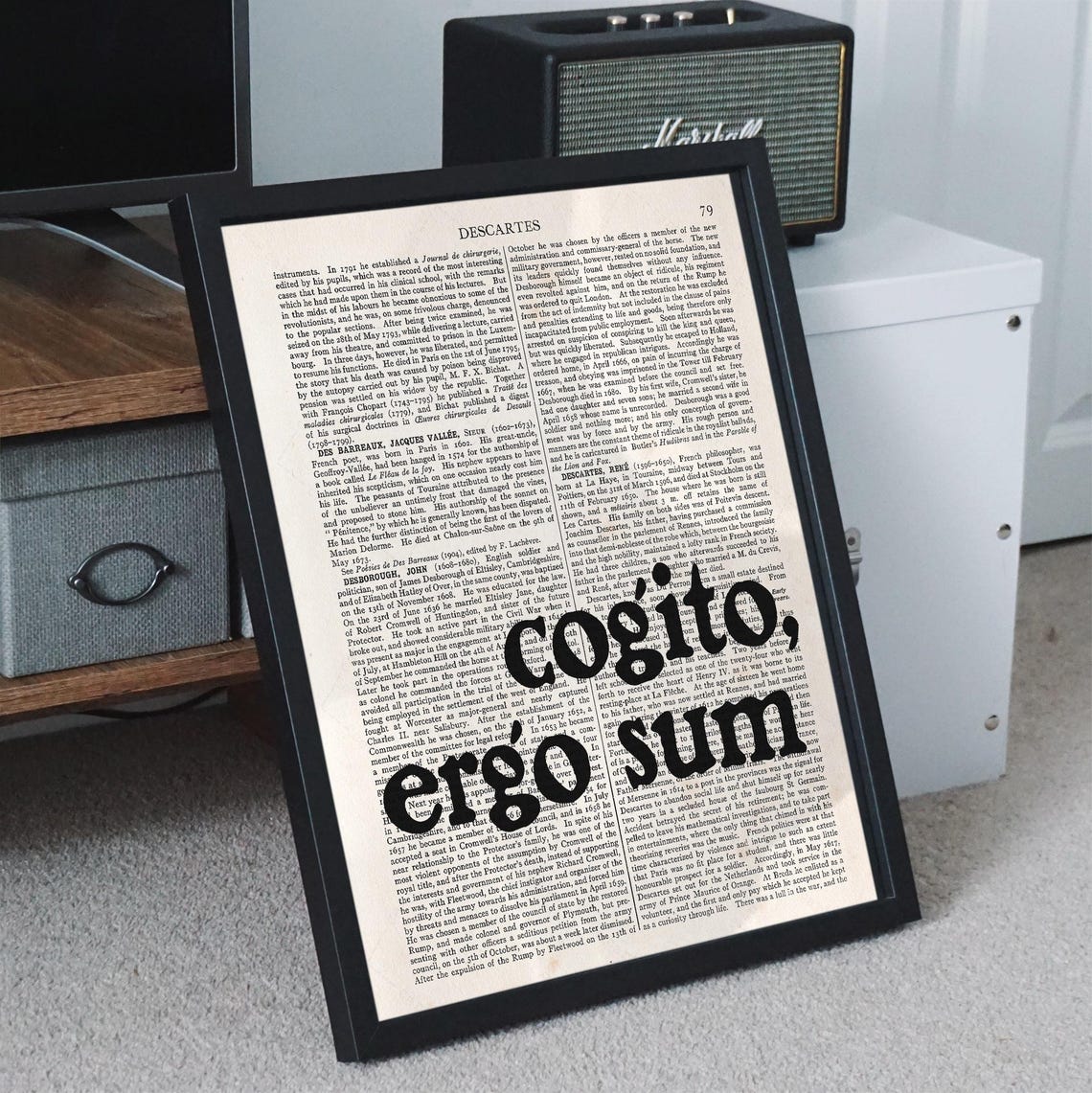 Rene Descartes Cogito Ergo Sum Vintage Dictionary Philosophy Poster - Image 4