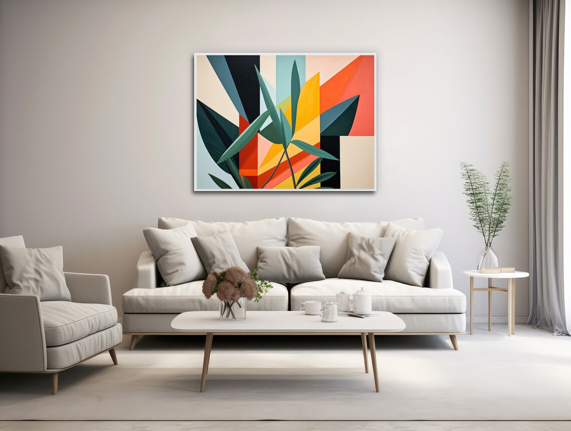 Mid-Century Tropical Botanical Abstract Art Print - Image 3