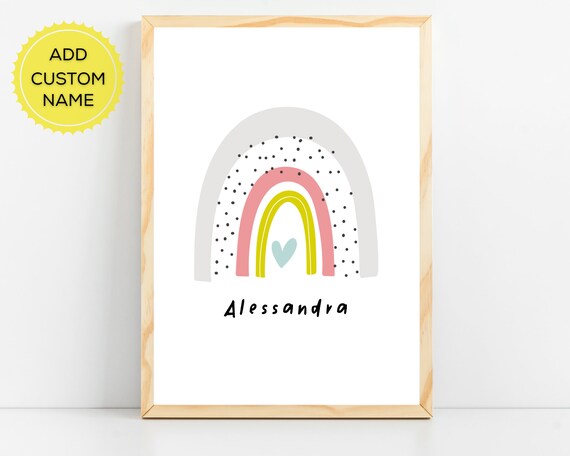 Personalized Rainbow Print Nursery Decor For Baby Girl Nursery Wall Art Rainbow Baby Decor Girls Bedroom Decor Art Print Nursery Prints