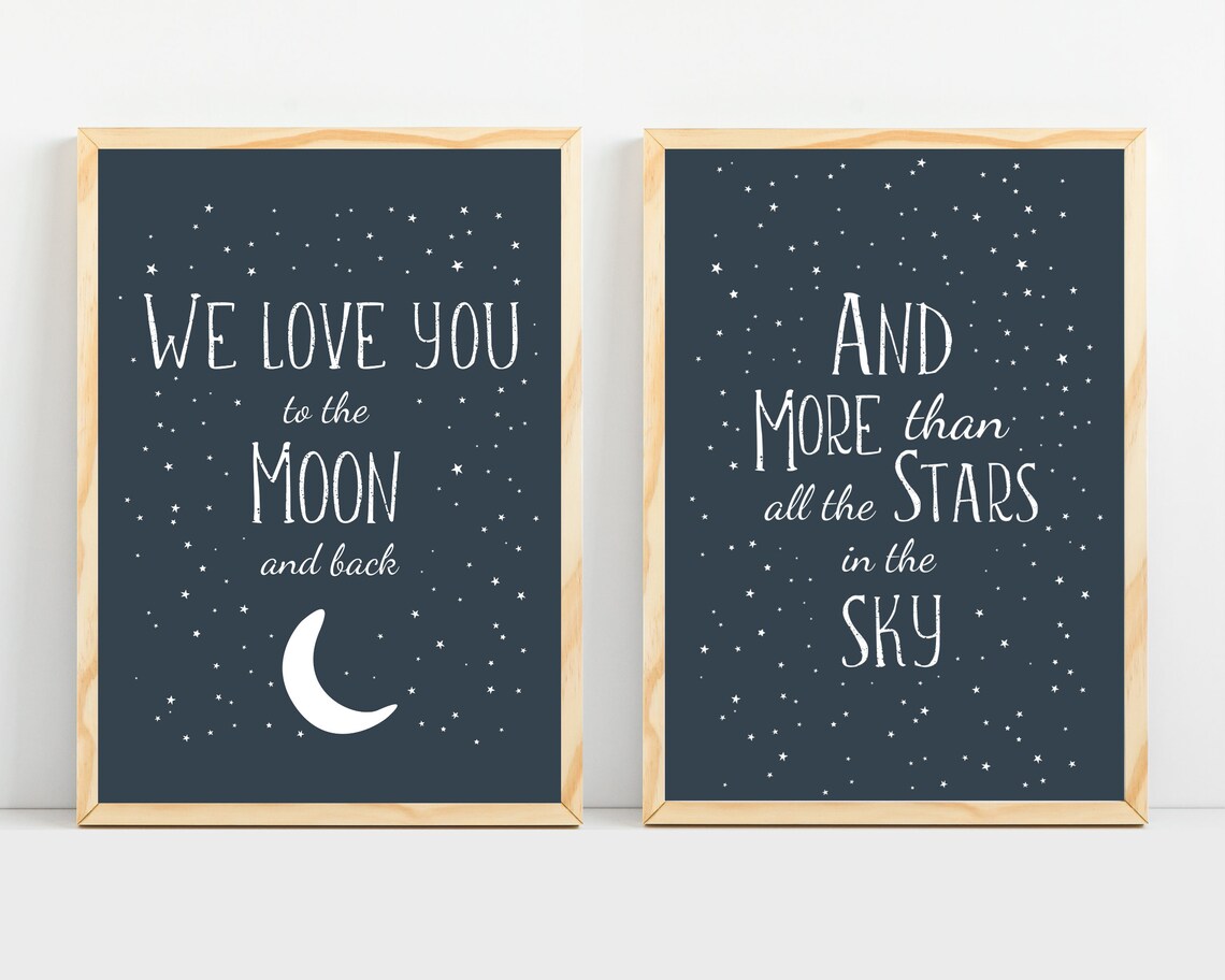 Space Nursery Art Print, Moon and Back Room Decor - Image 5