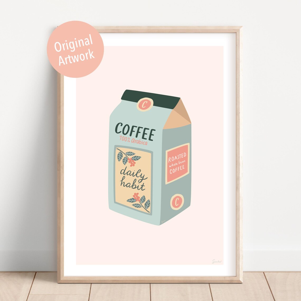 Coffee Art Poster, Coffee Lovers Kitchen Gift