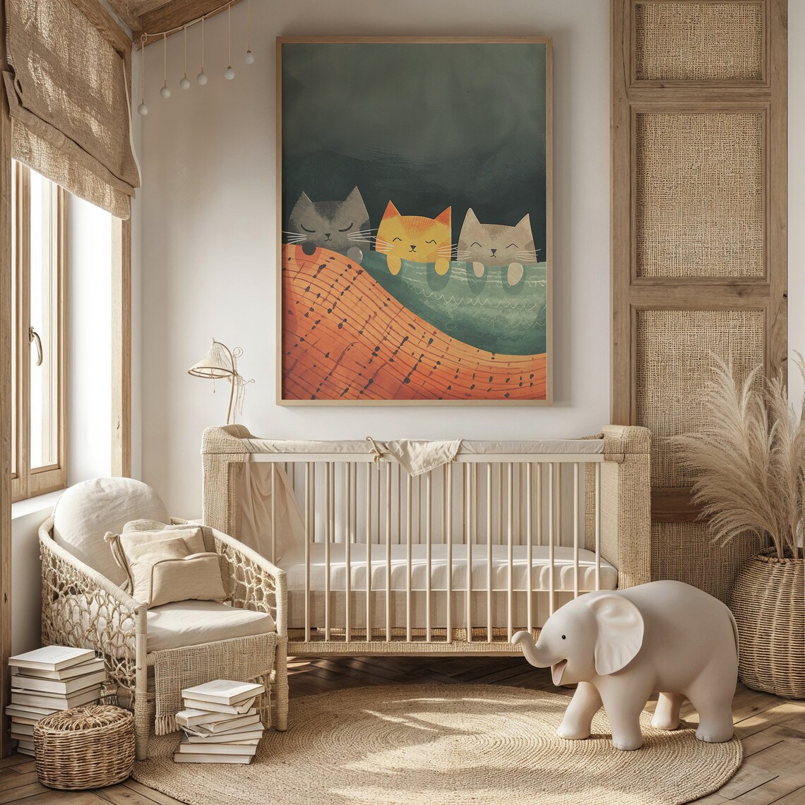 Kitten Trio Nursery Cat Art Print, Whimsical Decor - Image 3