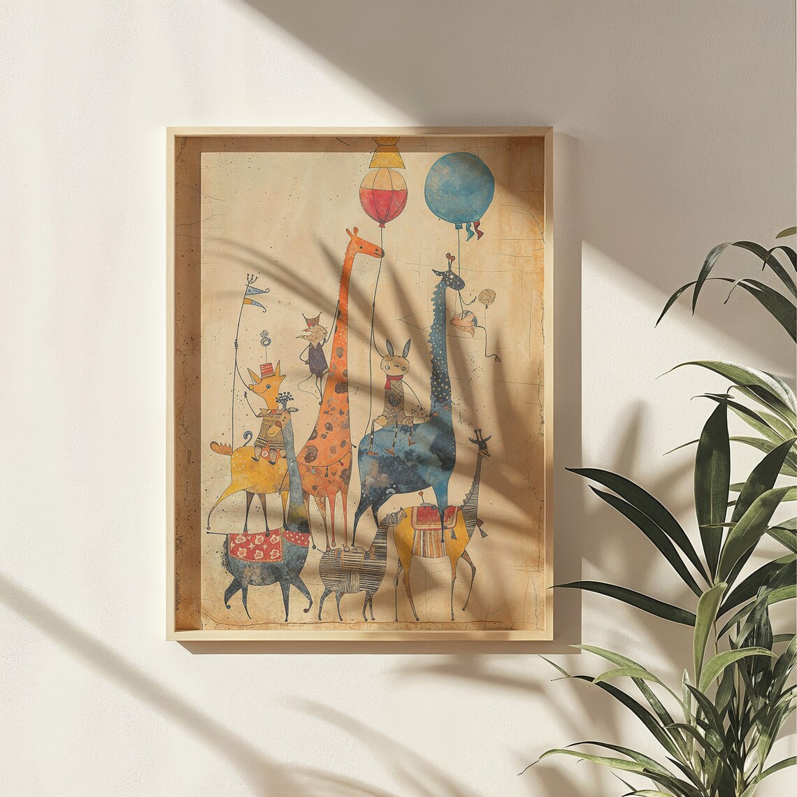 Whimsical Animals Parade Nursery Wall Art Print - Image 6