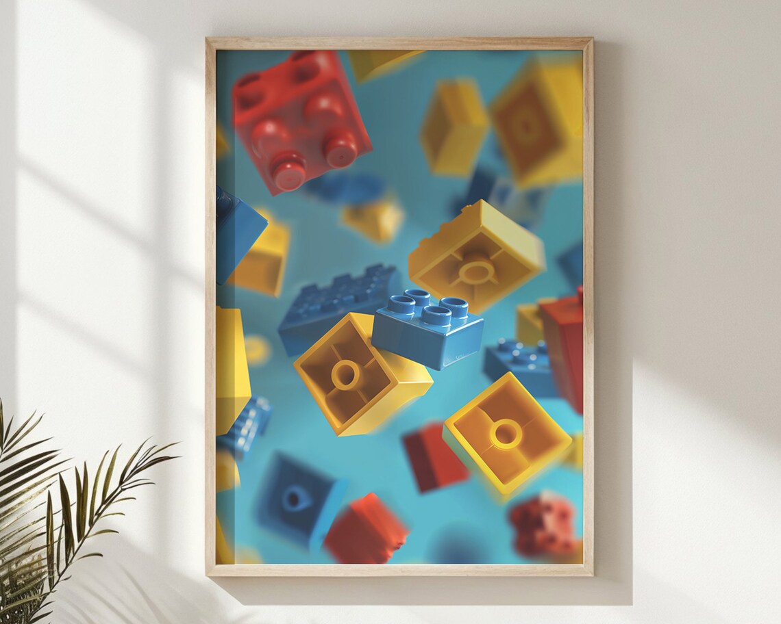 Colorful Building Blocks Nursery Wall Art Print