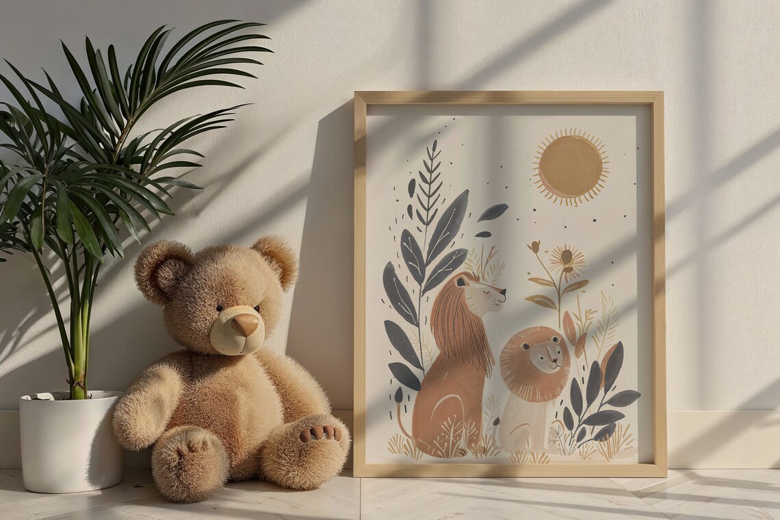 Lion Nursery Art Print, Safari Jungle Wall Decor - Image 6