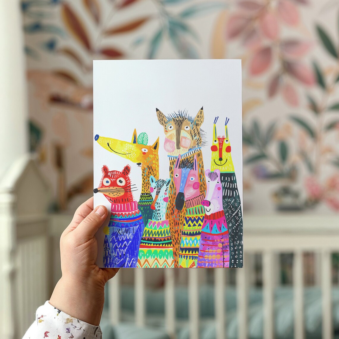 Colorful Animal Friends Safari Nursery Art Print - Image 2