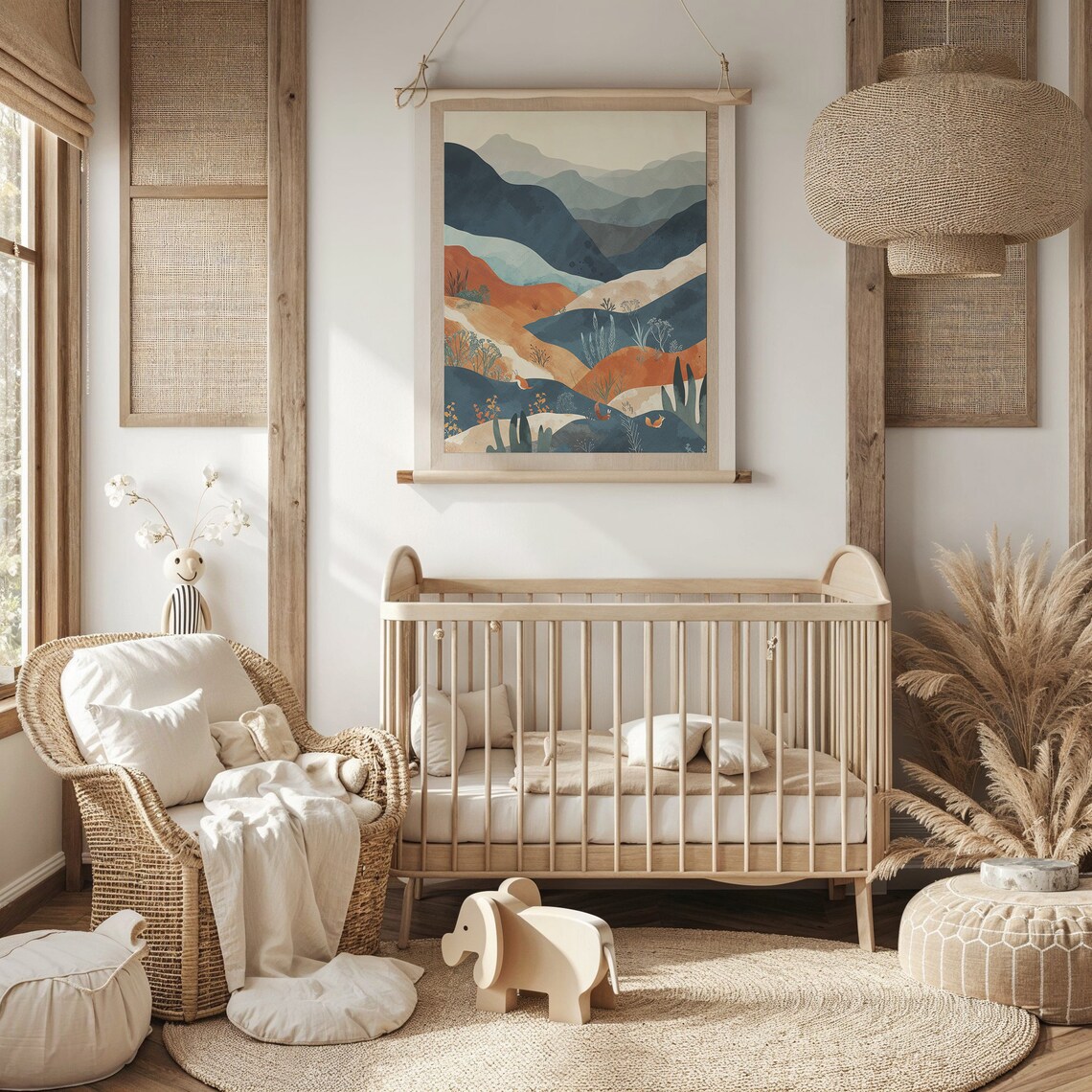 Abstract Mountain Landscape Nursery Wall Art Print
