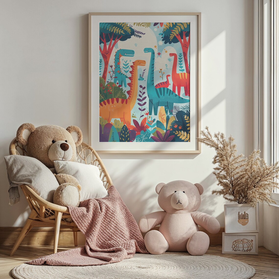 Colorful Dinosaur Nursery Art Print, Baby Room Decor - Image 3