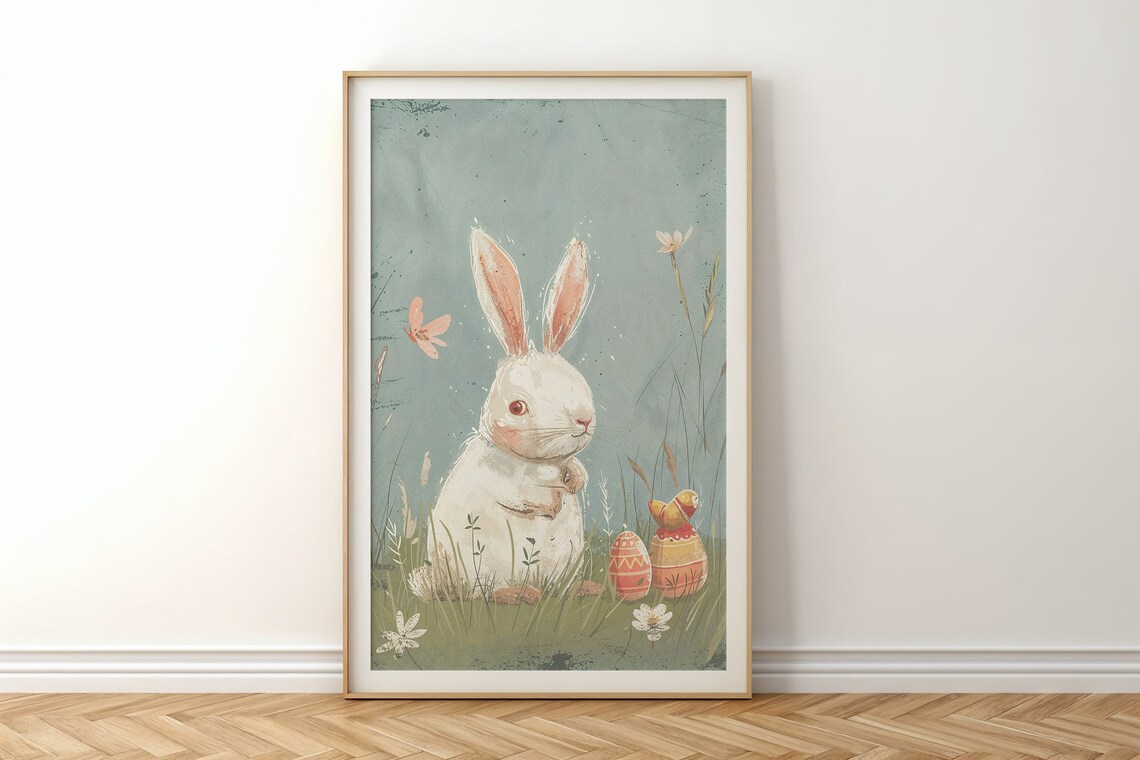 Easter Bunny Whimsical Nursery Art Print, Kids Room - Image 6