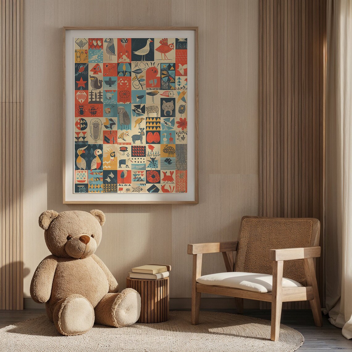 Whimsical Animal Collage Nursery Kids Art Print - Image 5