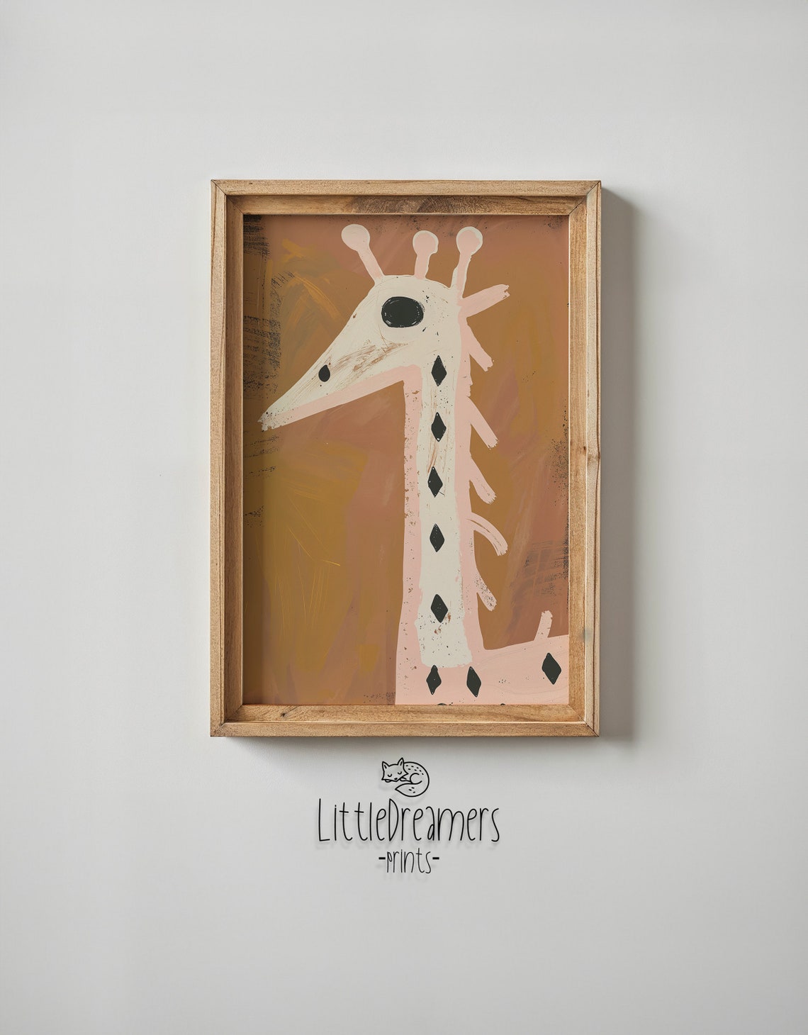 Abstract Giraffe Cream Diamond Spots Caramel Background Nursery Poster - Image 5