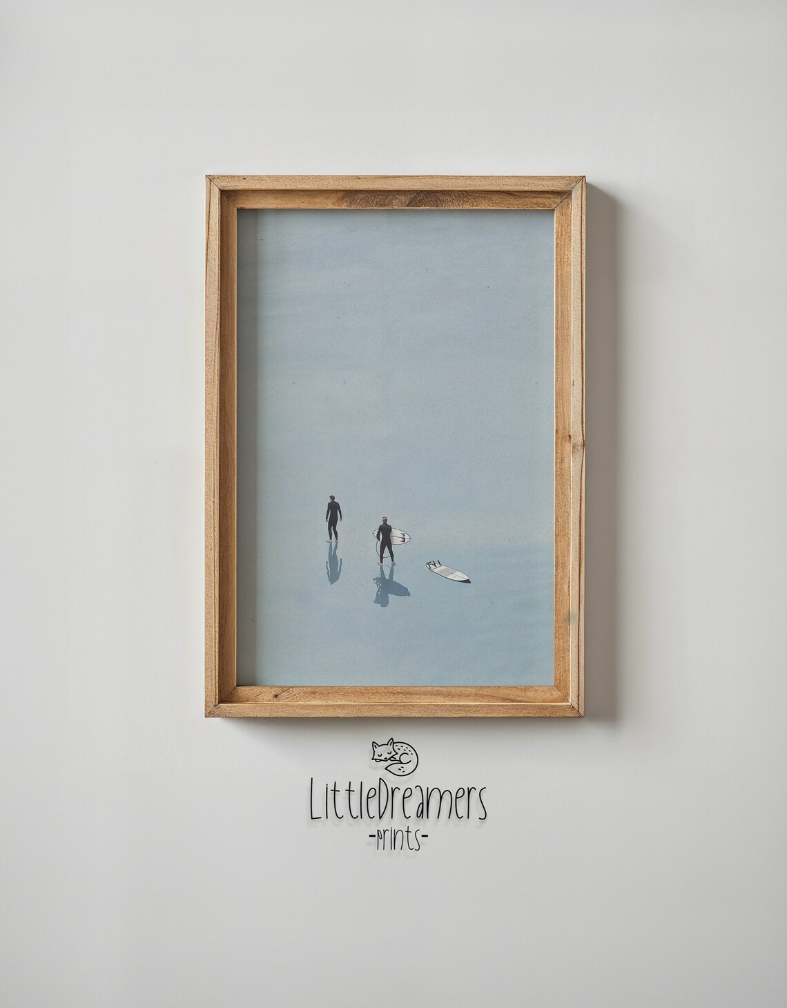 Three Surfers Aerial Beach Walk Minimalist Coastal Fine Art Poster - Image 5