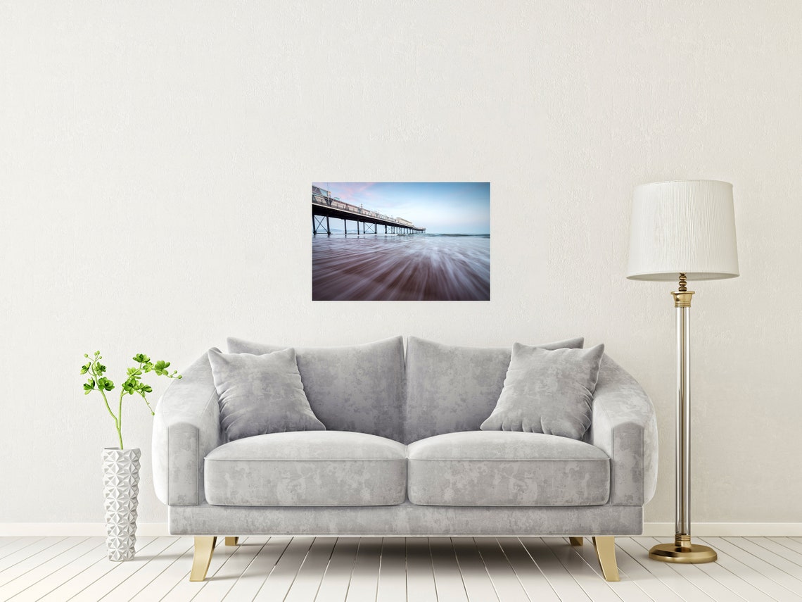 Paignton Pier Devon Long Exposure Silky Sea Dusk Scene Poster - Image 2
