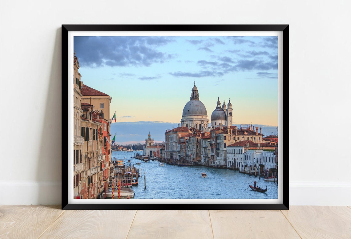 Venice Grand Canal and Basilica della Salute at Sunset Poster