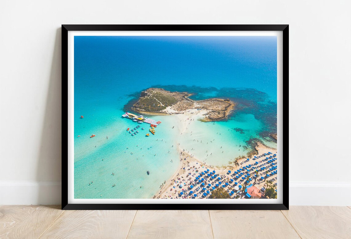 Nissi Beach Ayia Napa Cyprus Turquoise Sea Aerial Holiday Poster