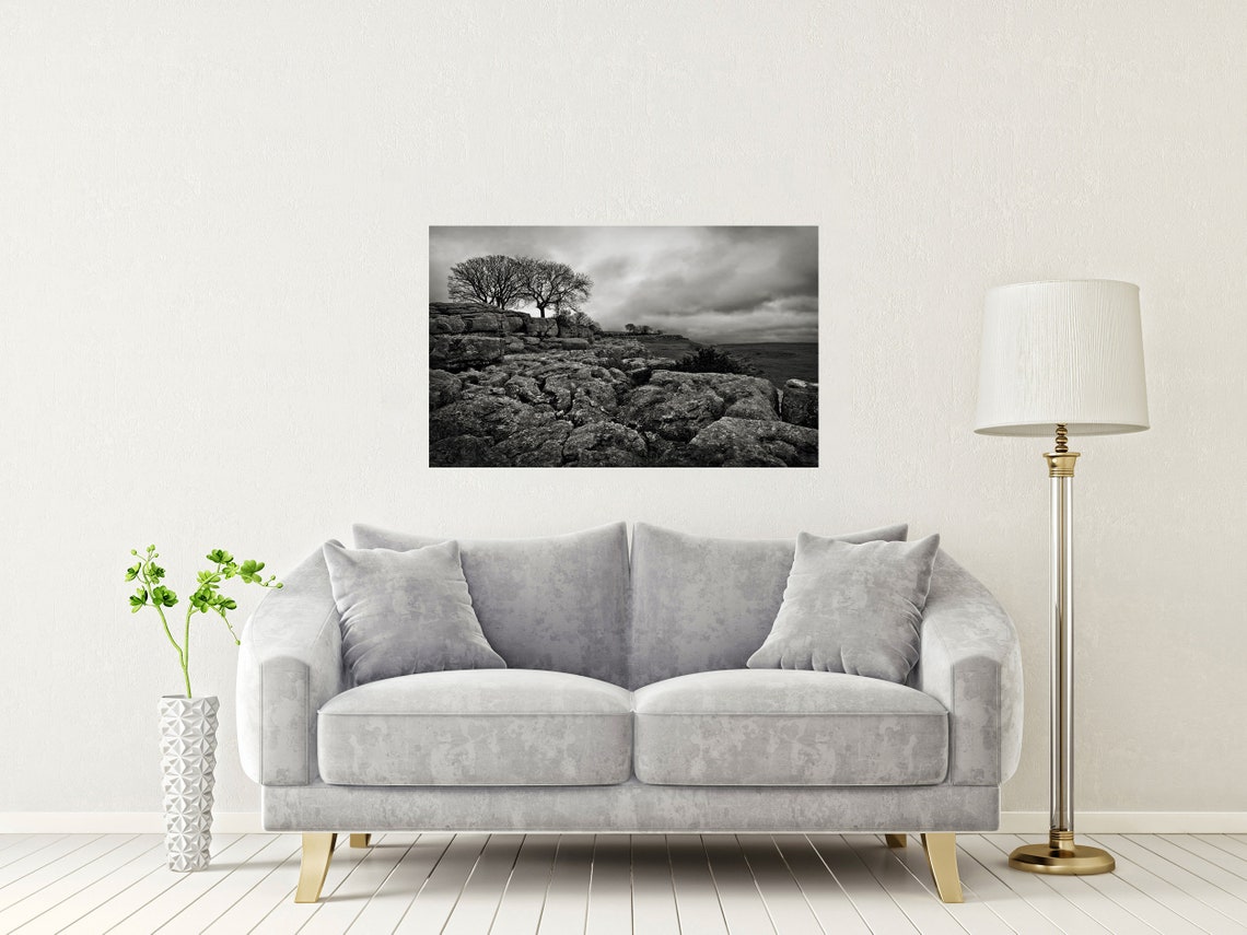 Farleton Knott Lake District Black And White Limestone Print - Image 2