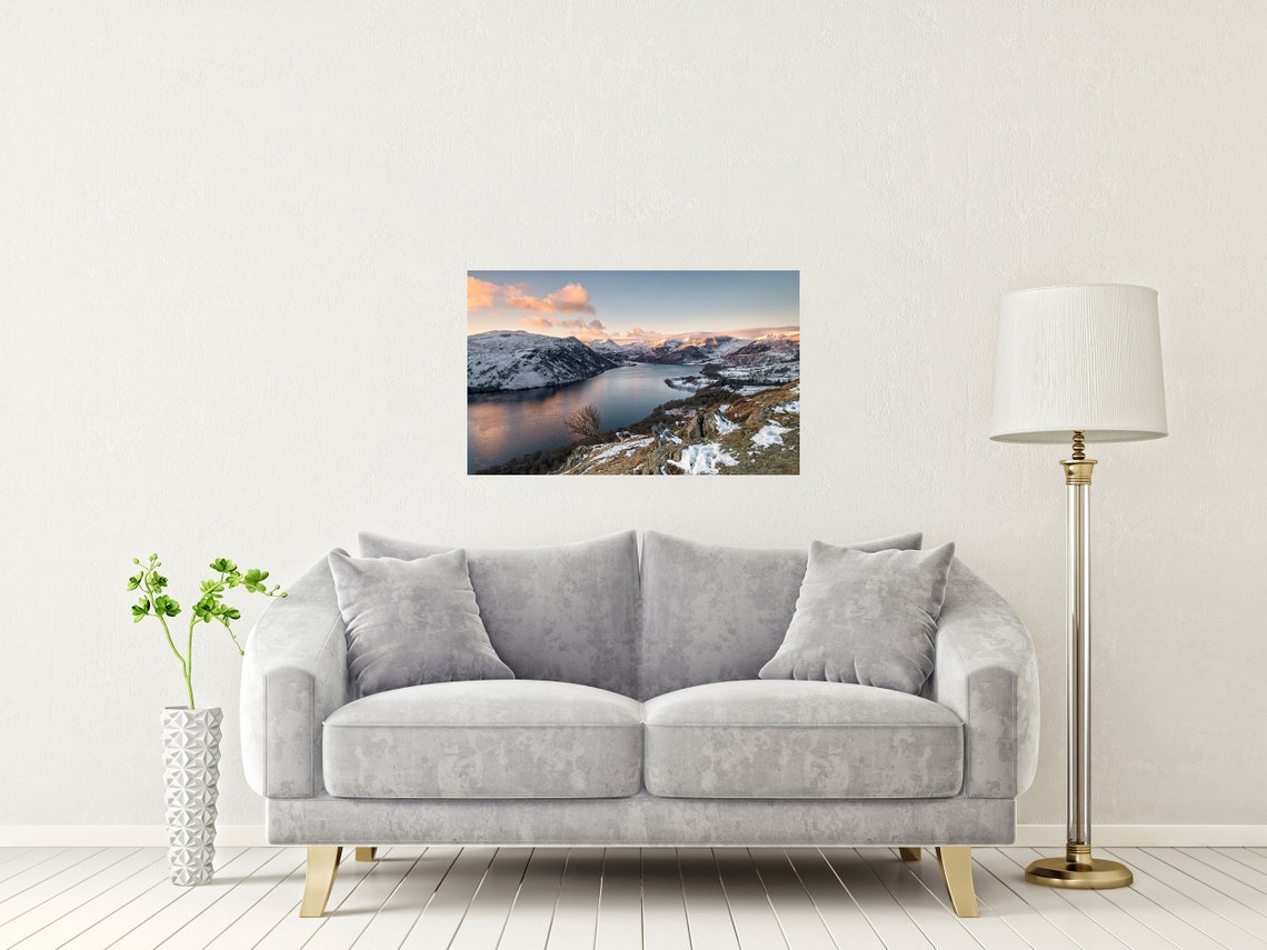 High Cup Nick Cumbria Snow Covered Valley Sheep Landscape Print - Image 2