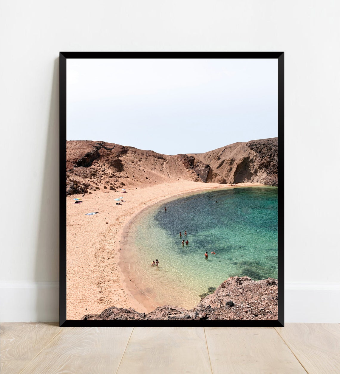 Turquoise Cove Beach Golden Sand Volcanic Cliffs Summer Escape Poster - Image 2