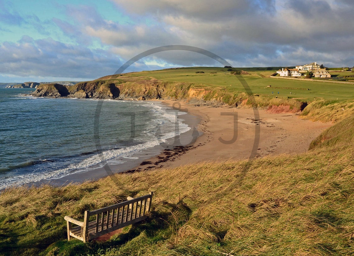 Thurlestone Beach Devon Bench View South Milton Sands Poster - Image 3