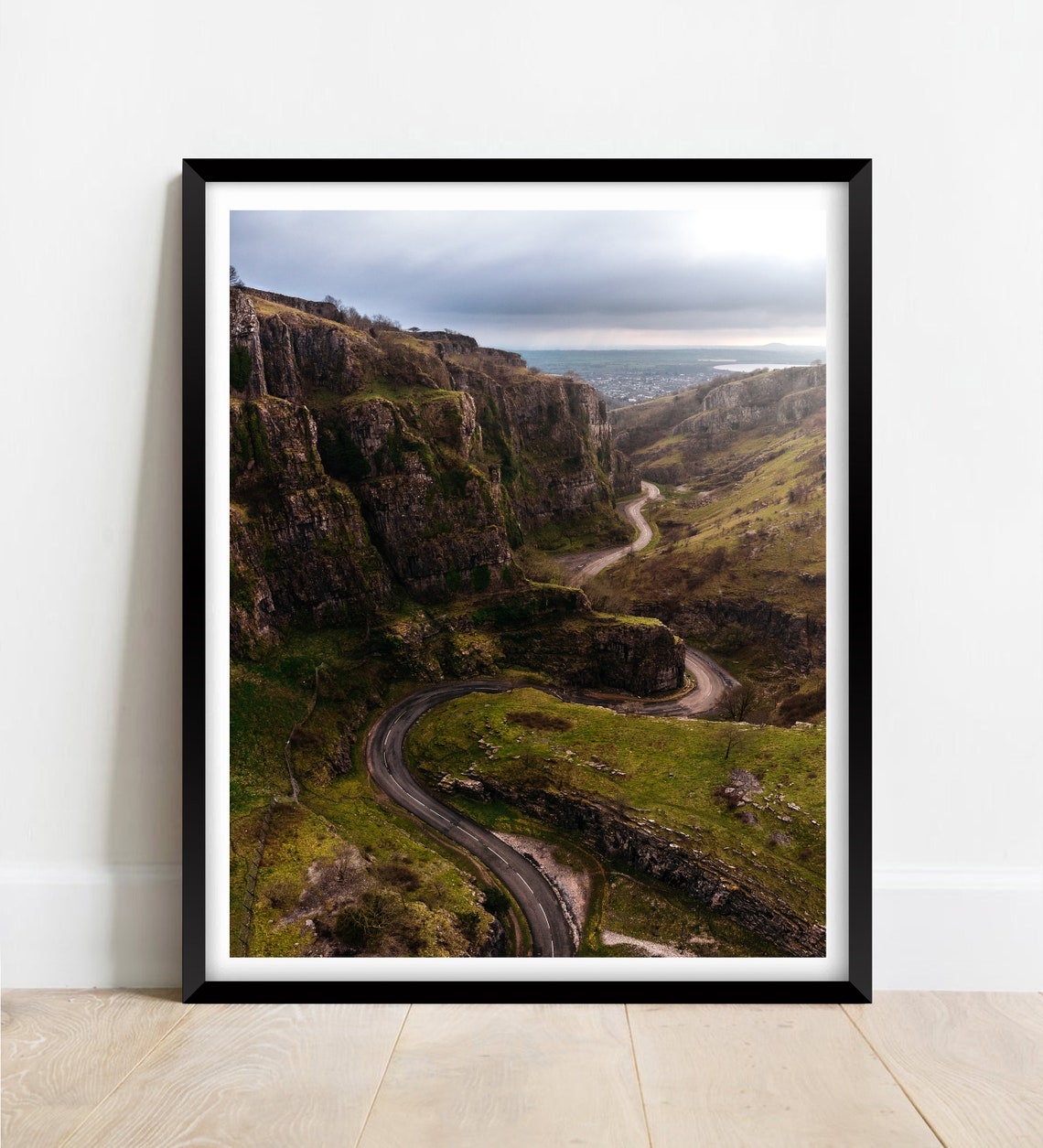 Cheddar Gorge Somerset Winding Road Through Limestone Cliffs Poster