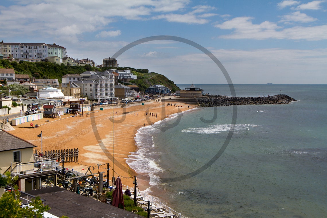 Ventnor Beach Isle Of Wight Sandy Bay Cliffsides Houses Summer Poster - Image 3