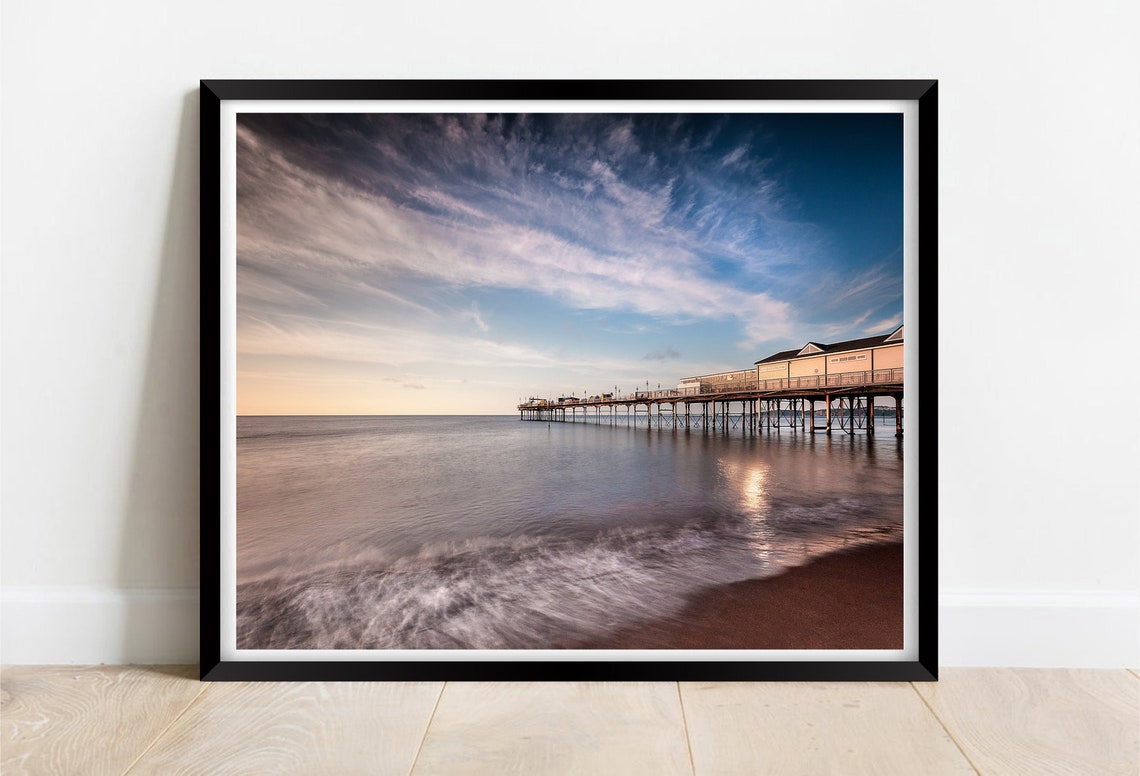 Teignmouth Victorian Grand Pier Stretching Over Calm Sea Devon Poster
