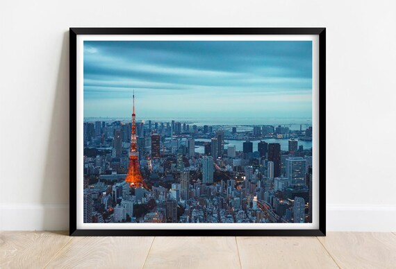 Tokyo Tower Illuminated Over the Tokyo Skyline at Dusk Poster