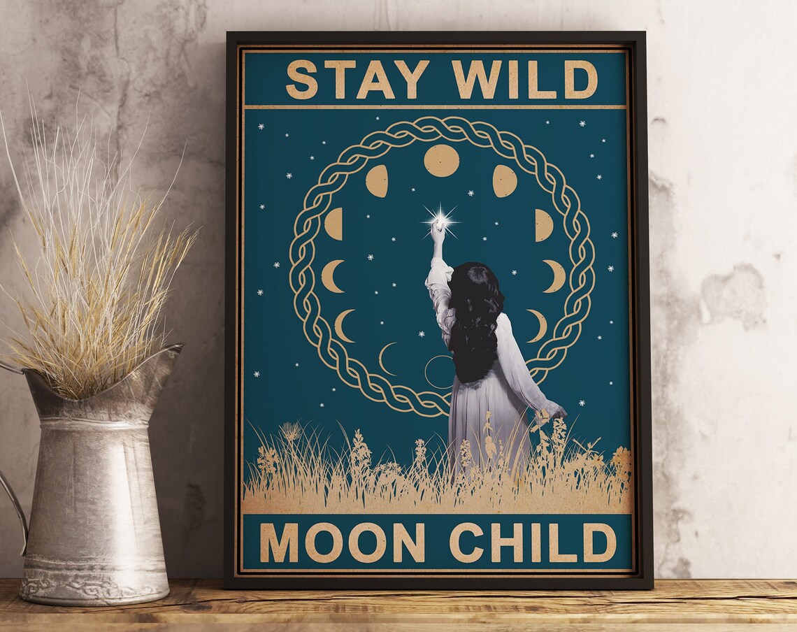 Stay Wild Moon Child Vintage Poster, Bedroom Decor - Image 3