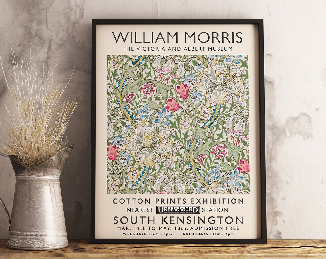 William Morris Vintage Floral Exhibition Poster - Image 3
