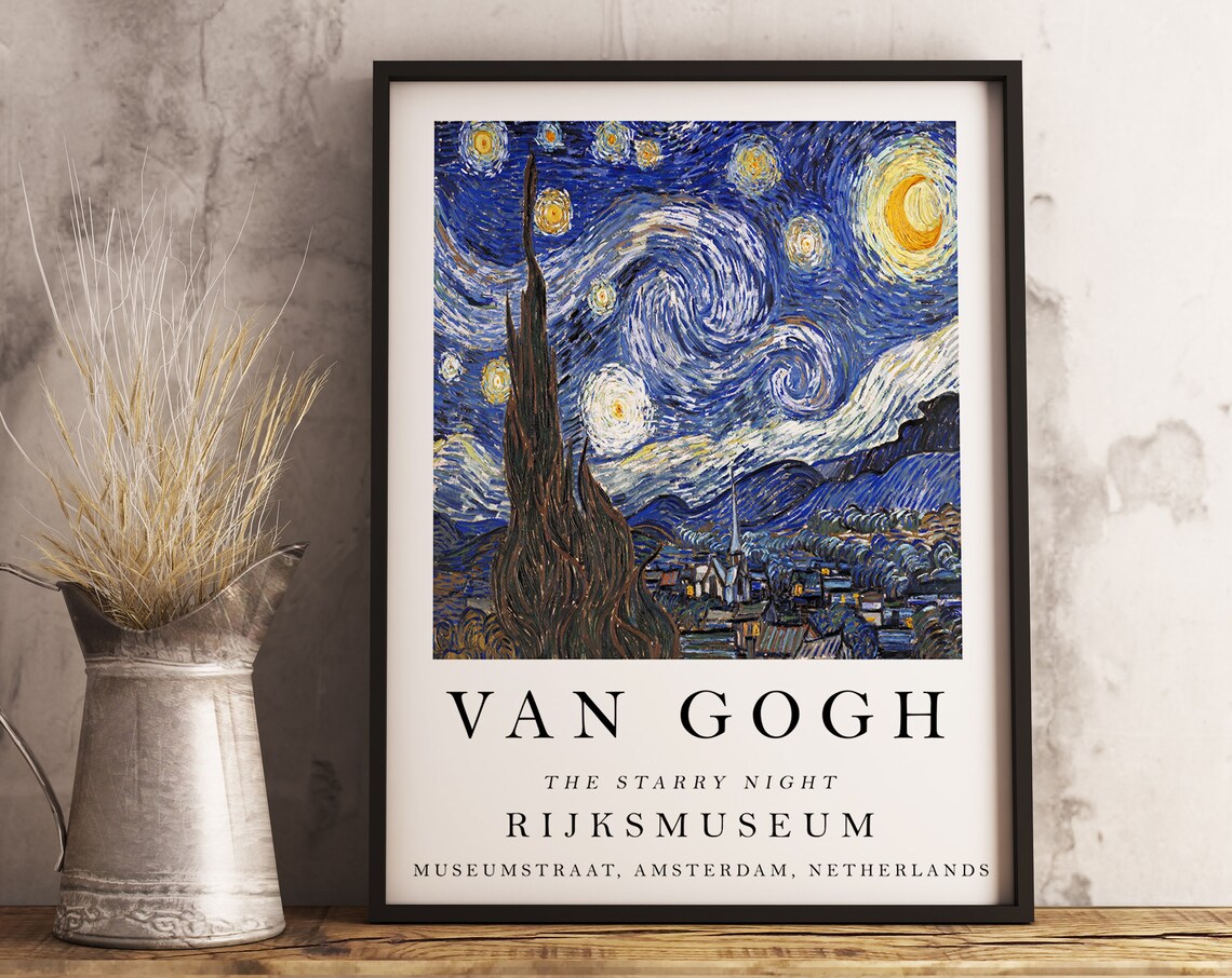 Van Gogh The Starry Night Vintage Art Print - Image 3