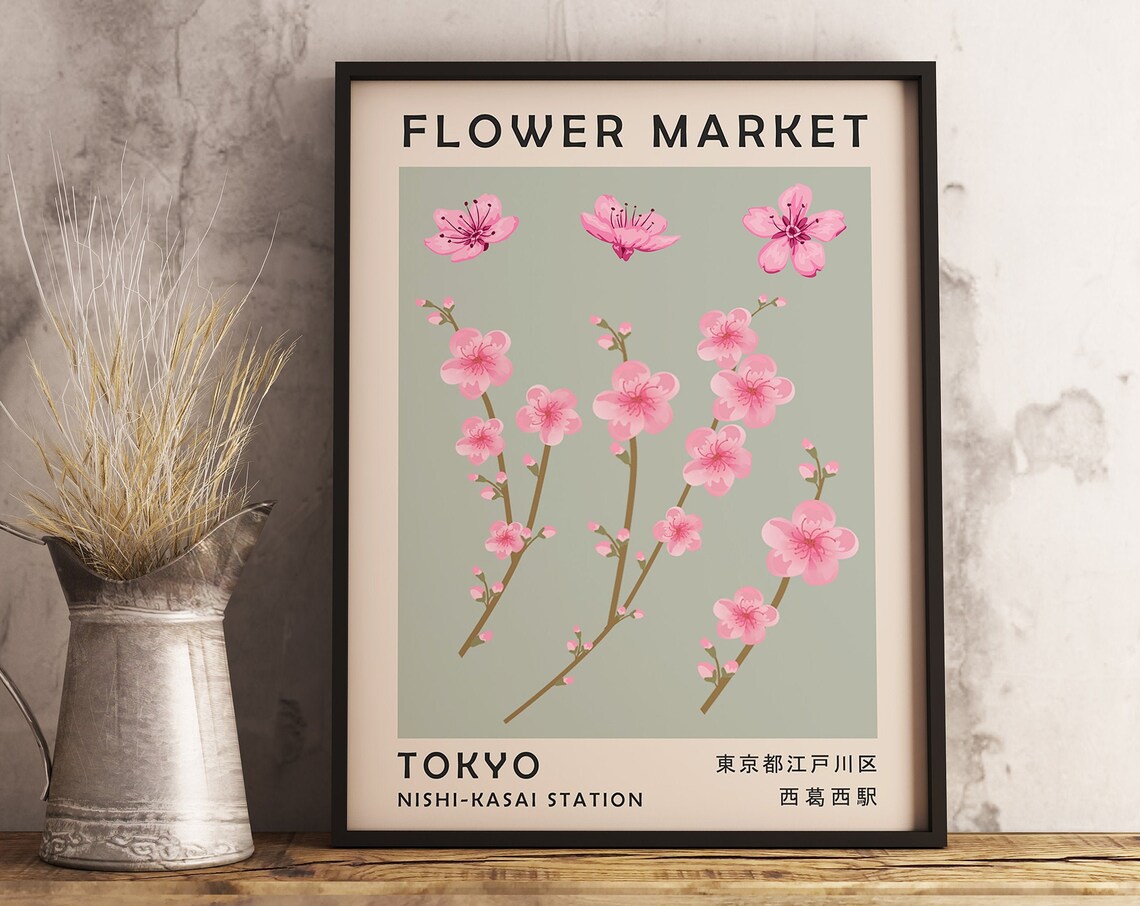 Flower Market Tokyo Japan Poster Flower Market Art Print Floral Wall Art Decor Garden Art Floral Art Gift A1a2a3a4 - Image 3